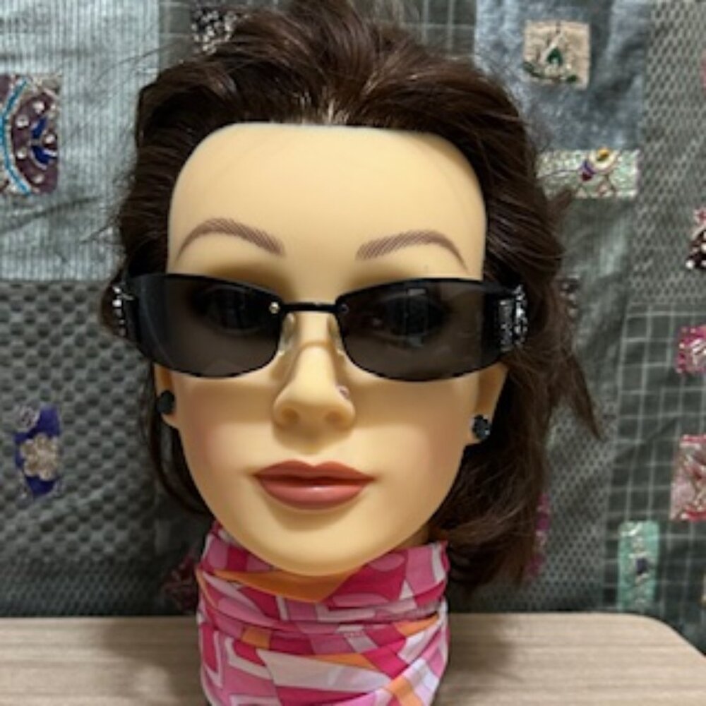 Vintage  Ed Hardy Skulls and Roses Tattoo Sunglasses EHS020 63-16 120 BLACK